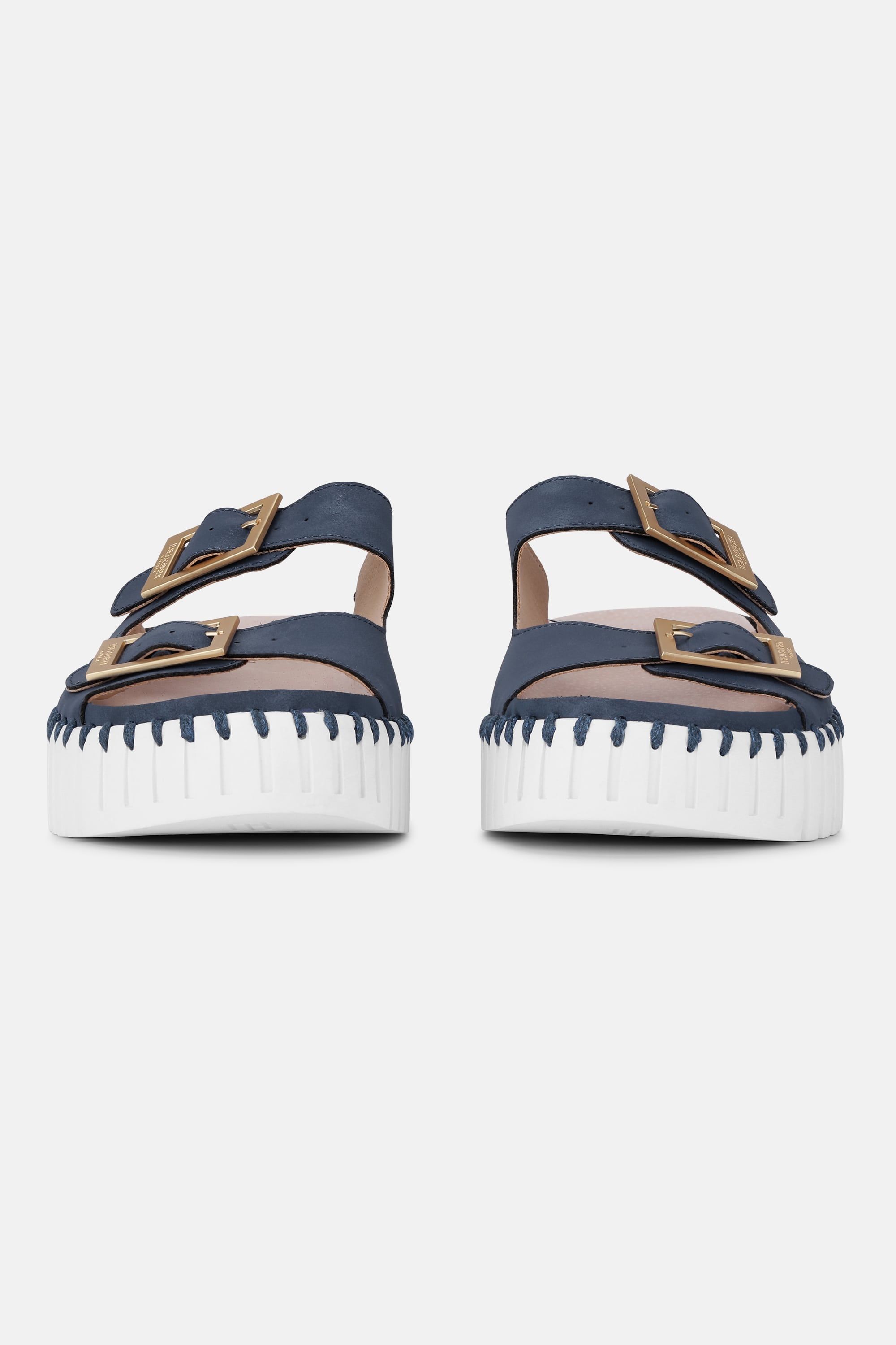 Plateausandalen Schnalle - Blue Greyness White